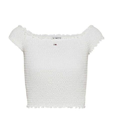Haut À Smocks Motif/style Mini Logo Femme Écru Tommy Jeans