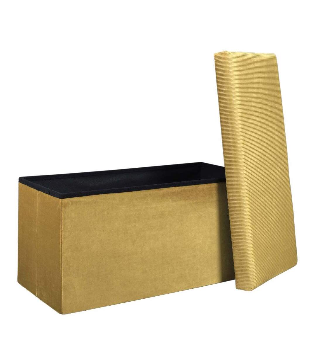 Banc coffre de rangement velours côtelé Giullia-4