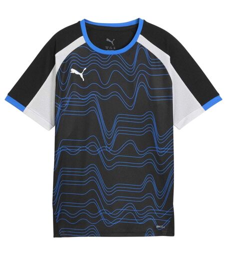 Childrens/kids Individualliga Graphic T-shirt Black White Ultramarine Blue Puma