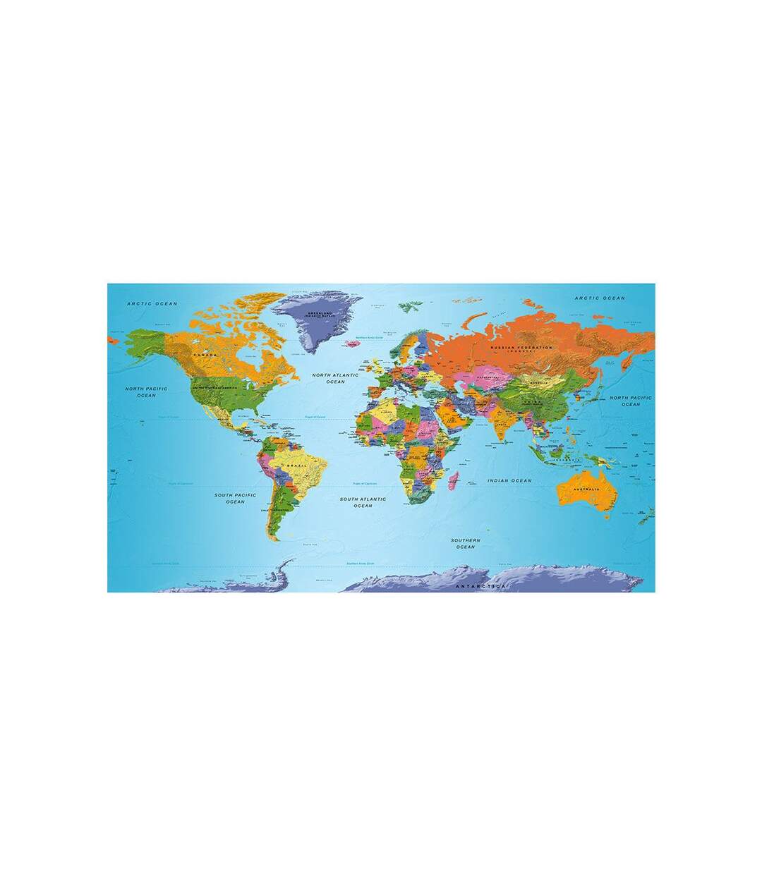 Papier Peint XXL World Map : Colourful Geography II 280x500cm-2