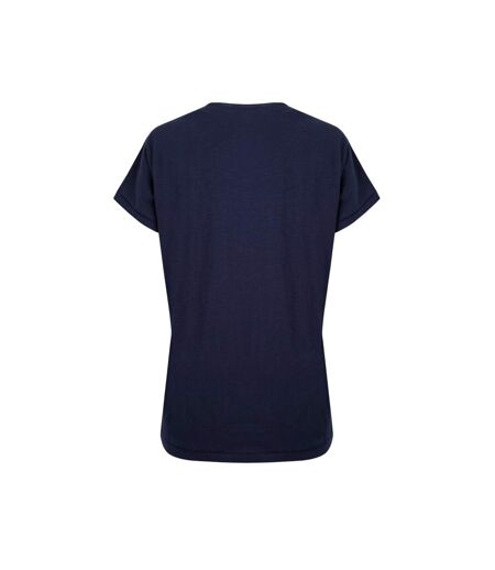 Womens/ladies fly free graphic slub t-shirt dark blue Weird Fish