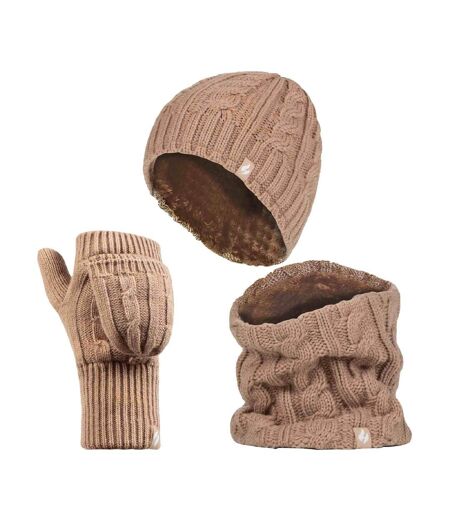Heat Holders - Ensemble Bonnet Cache-cou Gants Polaire Thermique Femme