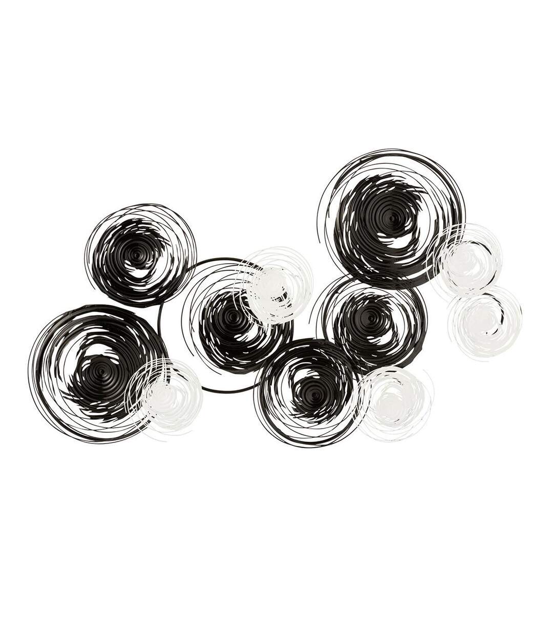 Décoration Murale Cercles Métal 140cm Noir & Blanc-1