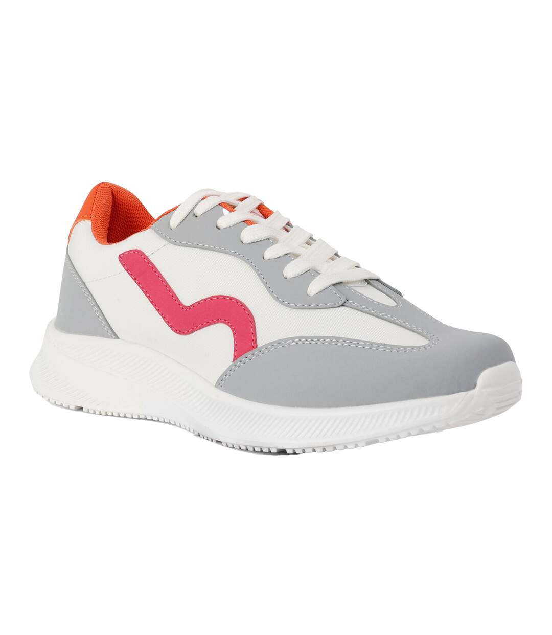 Baskets marine retro femme blanc / rose fluo Regatta-1