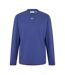 Mens Crew Neck Regular Long-sleeved T-shirt Dark Blue White Off White-1