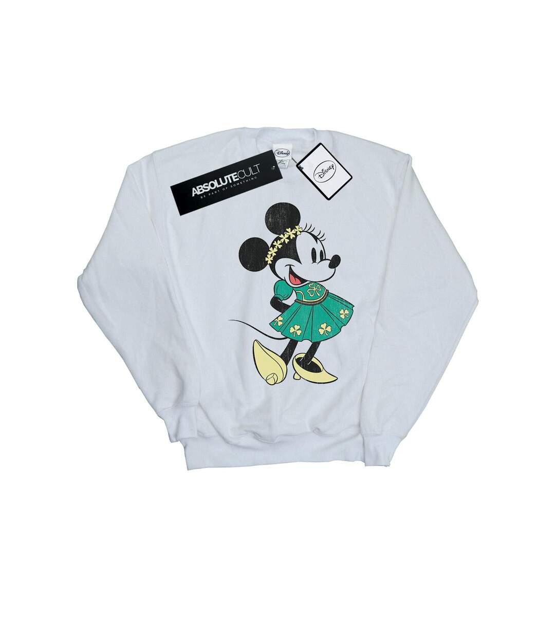 Disney Sweatshirt Minnie Mouse St Patrick's Day Womens/Ladies (Blanc) - UTBI27926-1