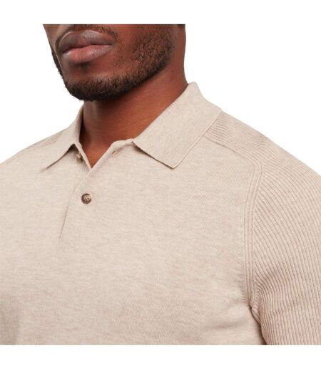 Polo Manches Raglan Motif/style Côtelé Homme Taupe Ted Baker
