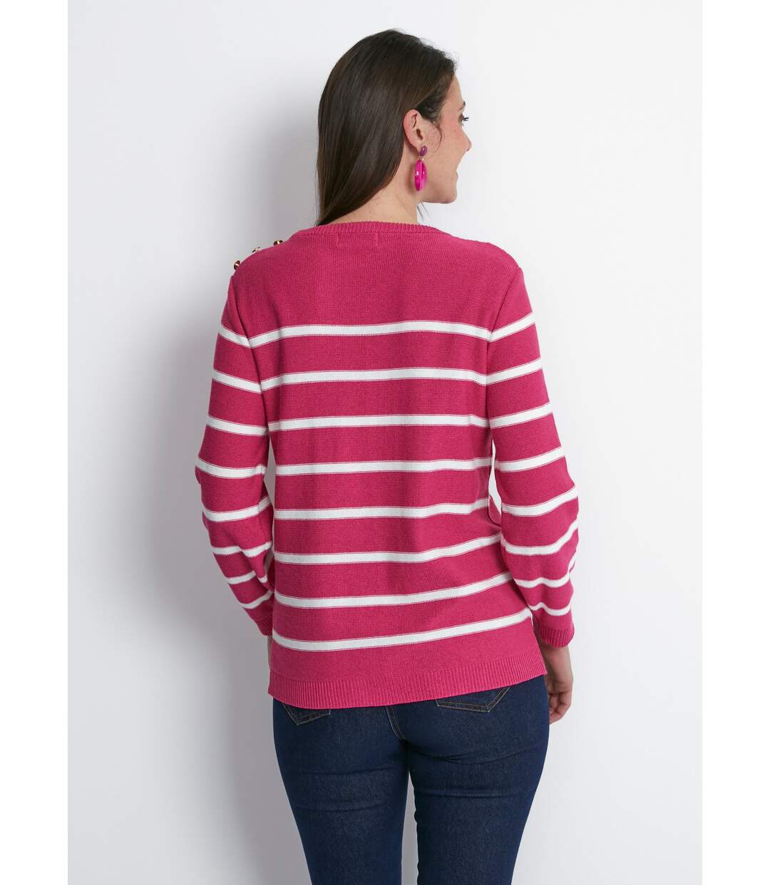 Pull rayures et boutons esprit marinière-2