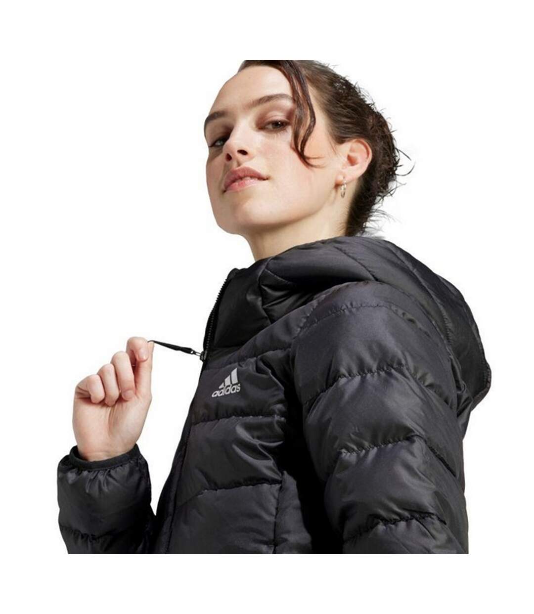 Veste À Capuche Essentials Femme Noir Adidas-4