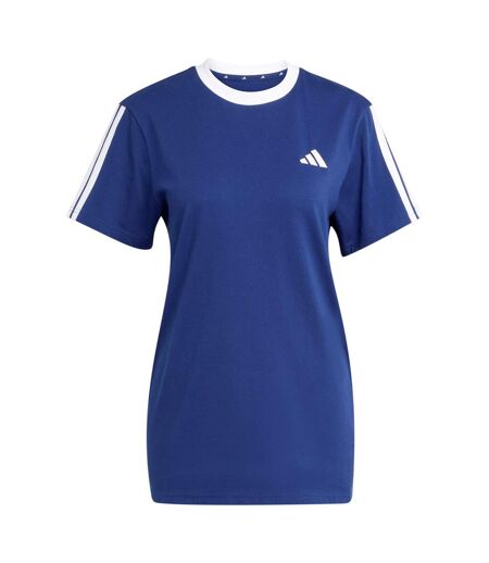 T-shirt Motif/style 3 Rayures Essentials Femme Bleu Marine Blanc Adidas