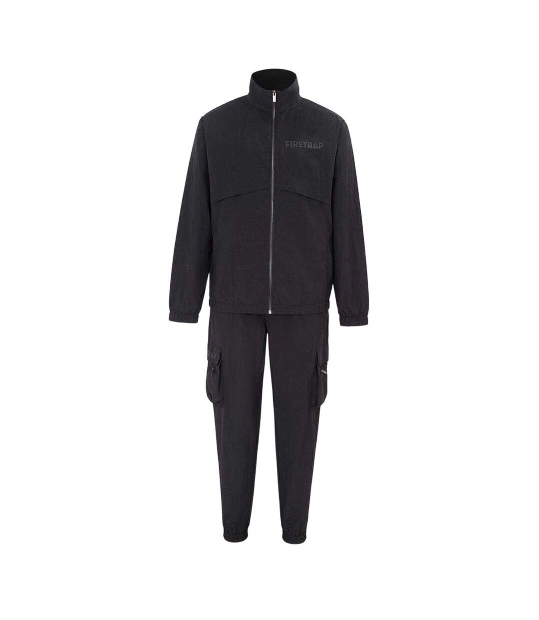 Mens Logo Zipped Tracksuit Black Firetrap-1