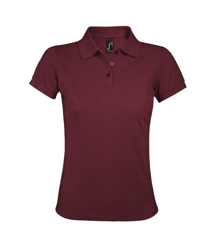 SOLs Womens/Ladies Prime Pique Polo Shirt (Burgundy)