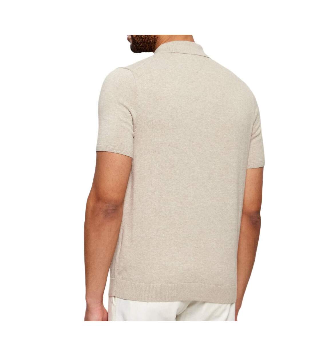 Polo beige homme tommy hilfiger essential cotton-2