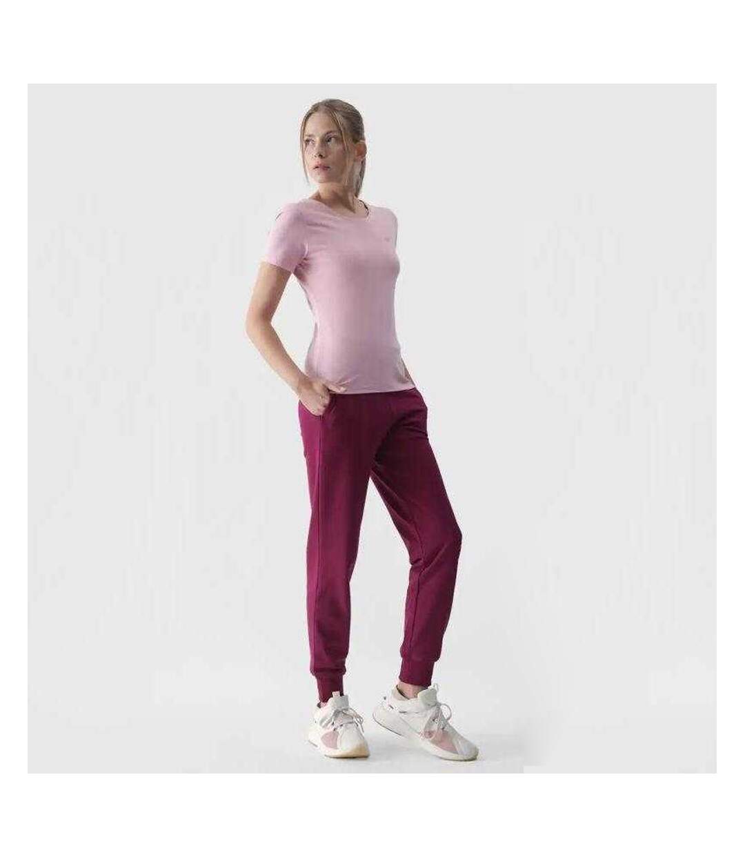 Womens/ladies Cotton Slim T-shirt Pink 4F-4