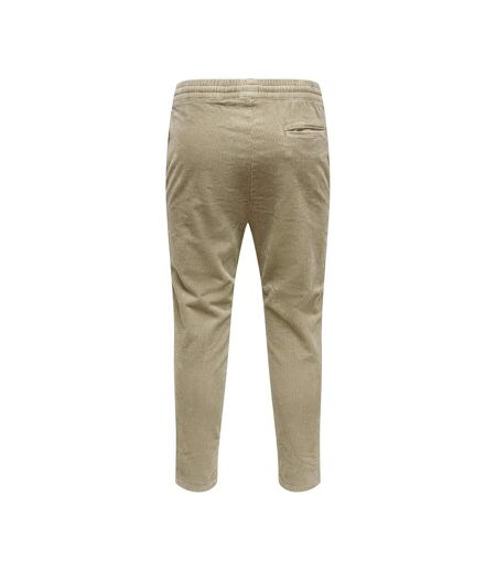 Pantalon velours beige foncé homme only & sons onslinus cropped