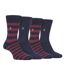 4 Pack Mens Soft Breathable Bamboo Striped Boot Socks