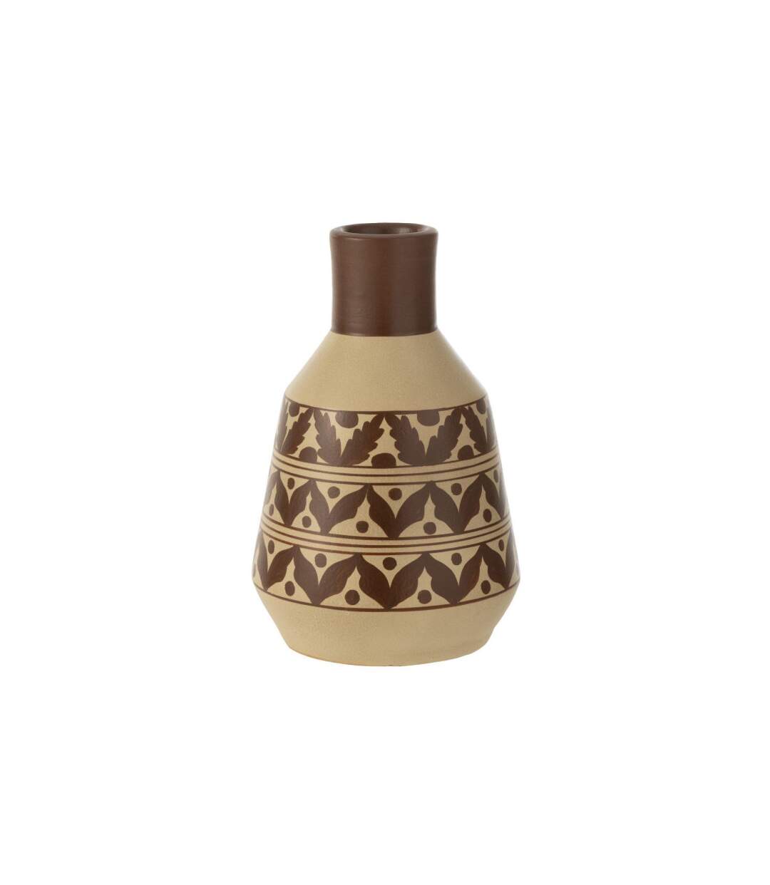 Vase Design Feuilles Jaisalmer 30cm Marron-1