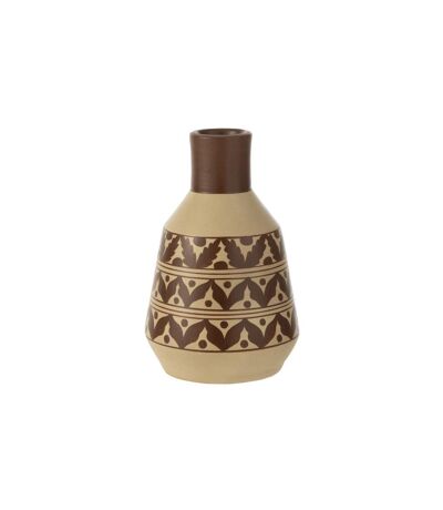Vase Design Feuilles Jaisalmer 30cm Marron