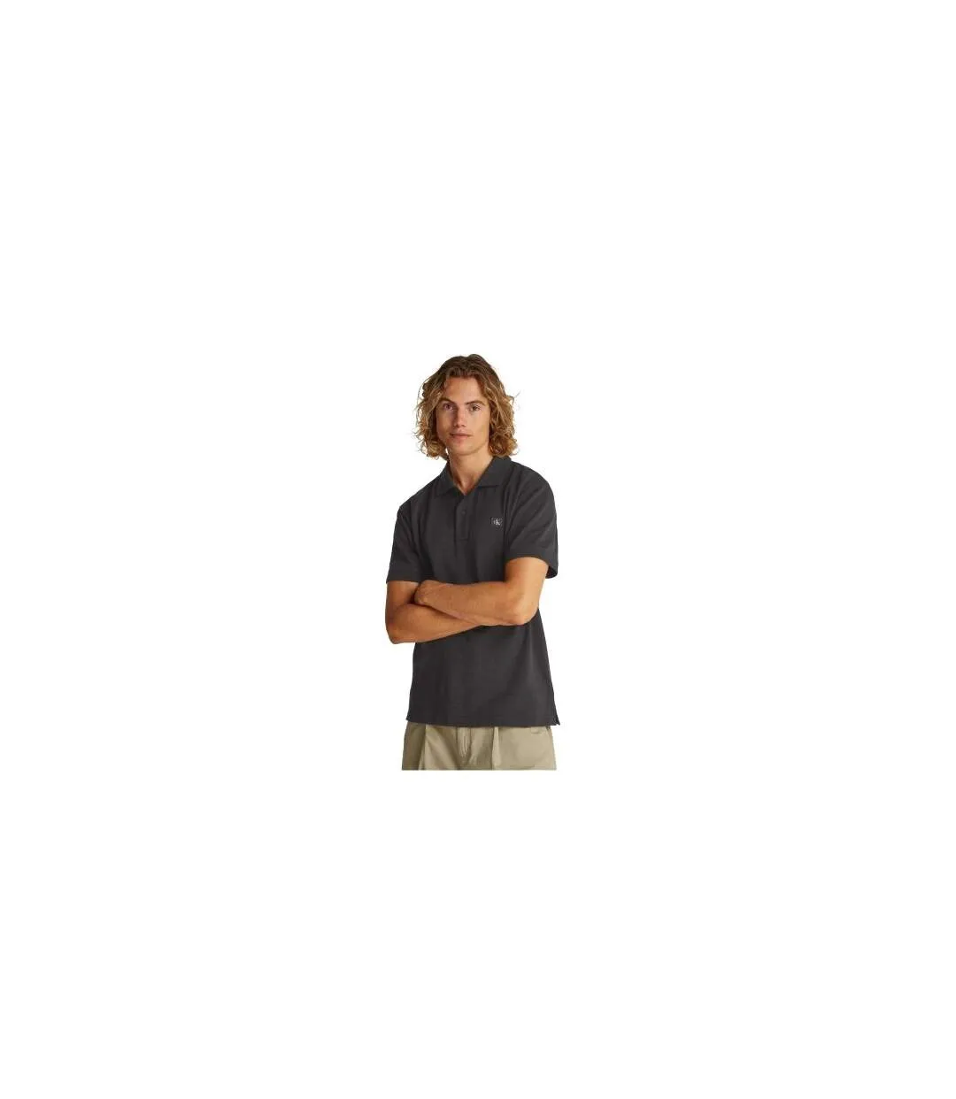 Mens Regular Short-sleeved Polo Shirt Black Calvin Klein-1