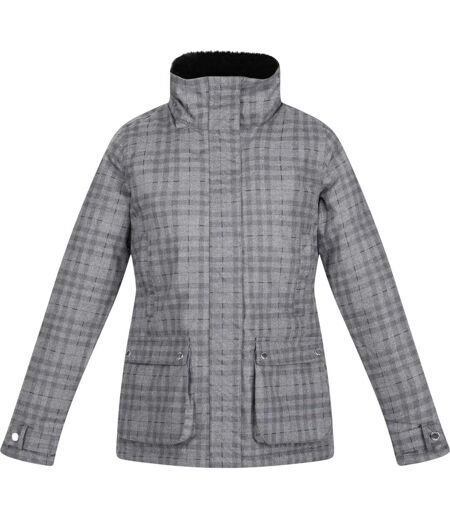 Veste Imperméable Motif/style Motif Écossais Leighton Femme Gris Bleu Foncé Motif Écossais Regatta
