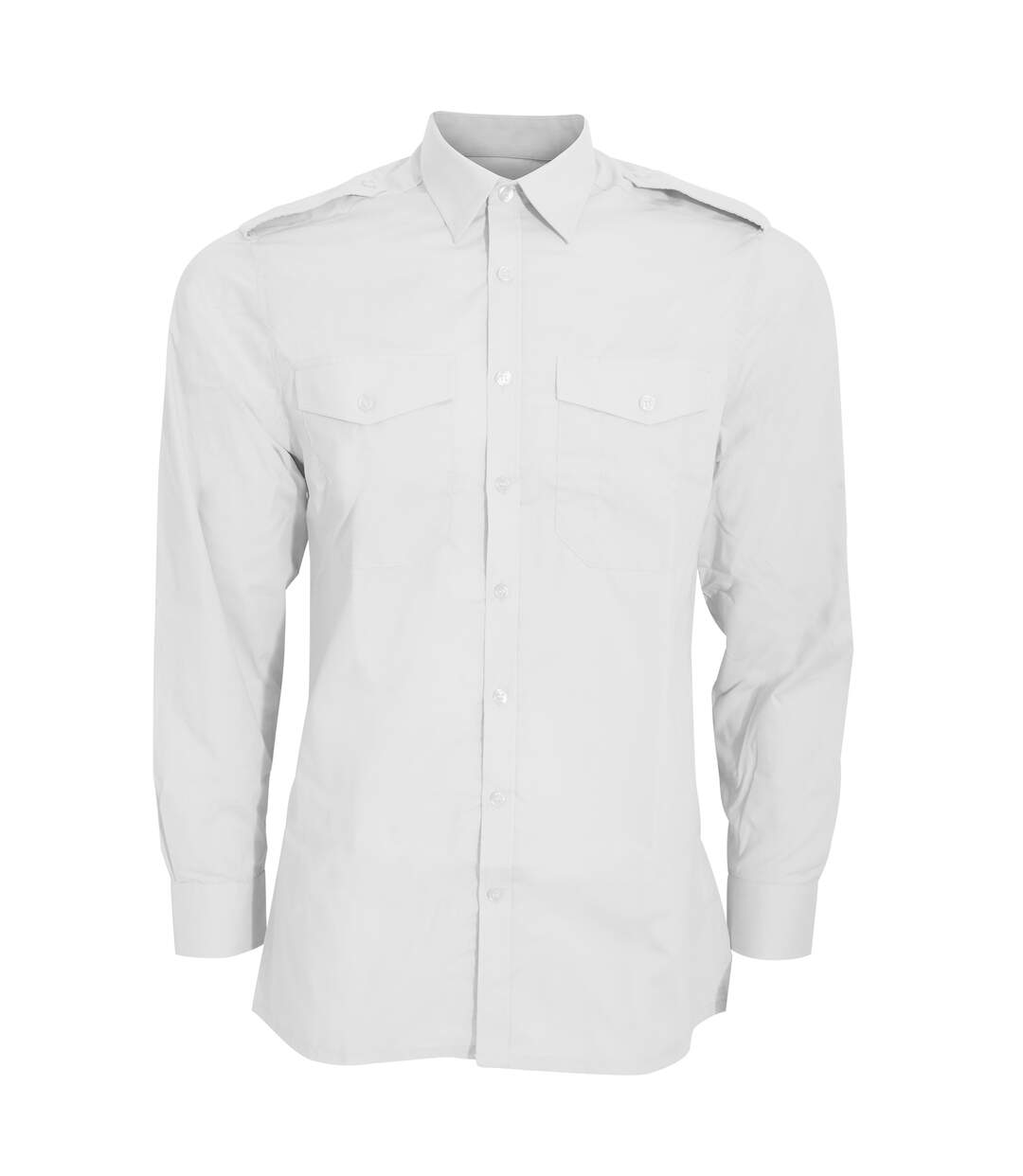 Chemise de pilote à manches longues homme blanc Kustom Kit-1