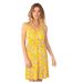 Robe courte fines bretelles BEA fleurie jaune Coton Du Monde-1