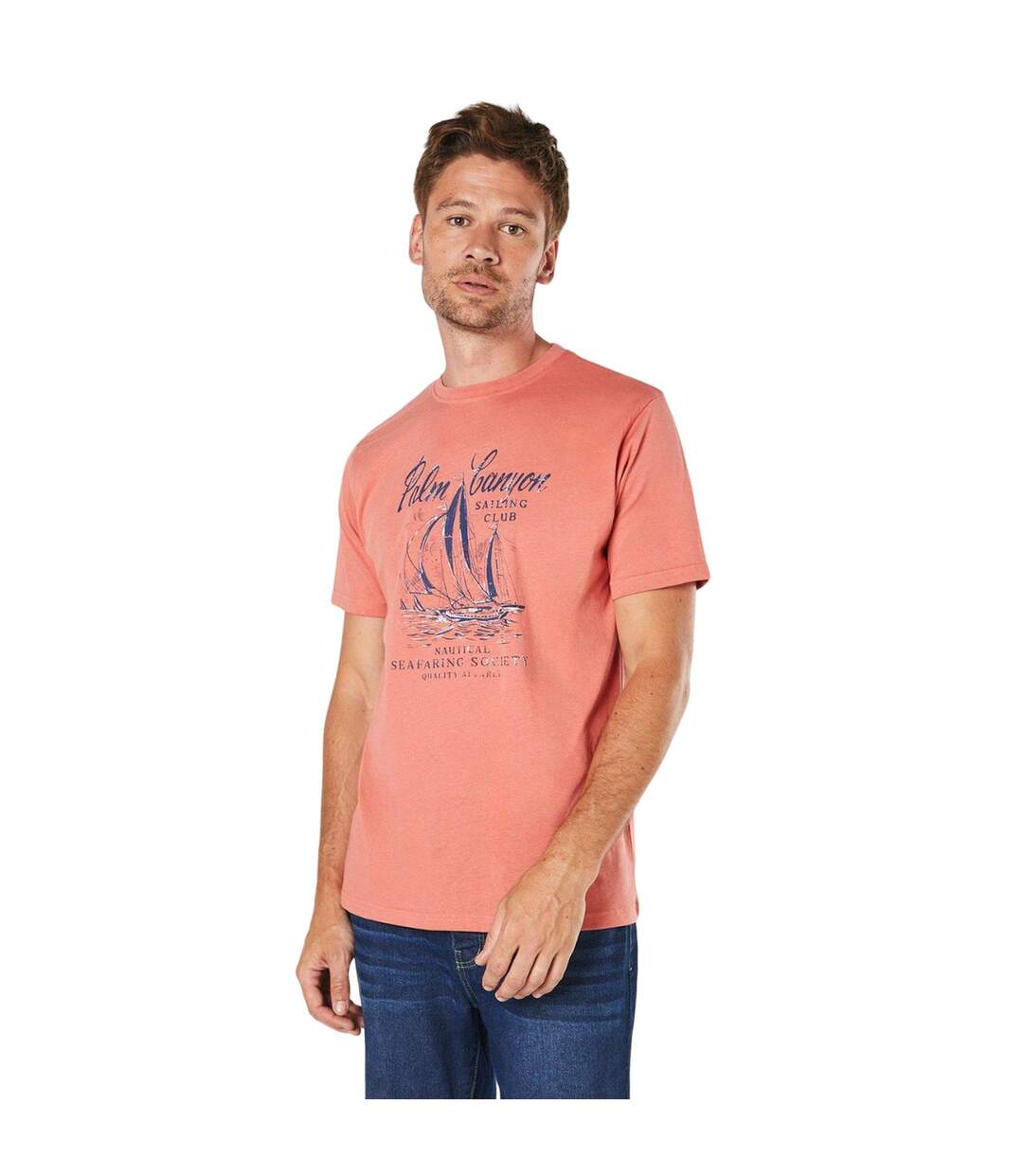 T-shirt palm canyon homme corail Maine-1