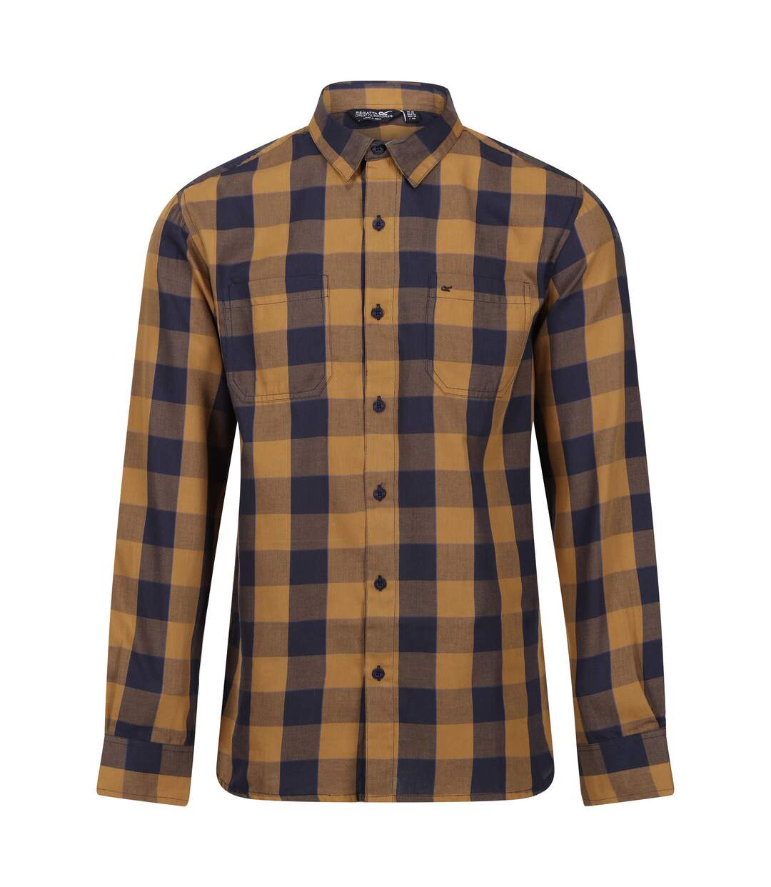 Mens Lance Checked Shirt Navy Umber Regatta-1
