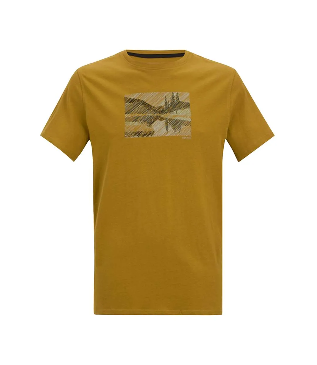 Mens Breezed Landscape T-shirt Wood Brown Regatta-2
