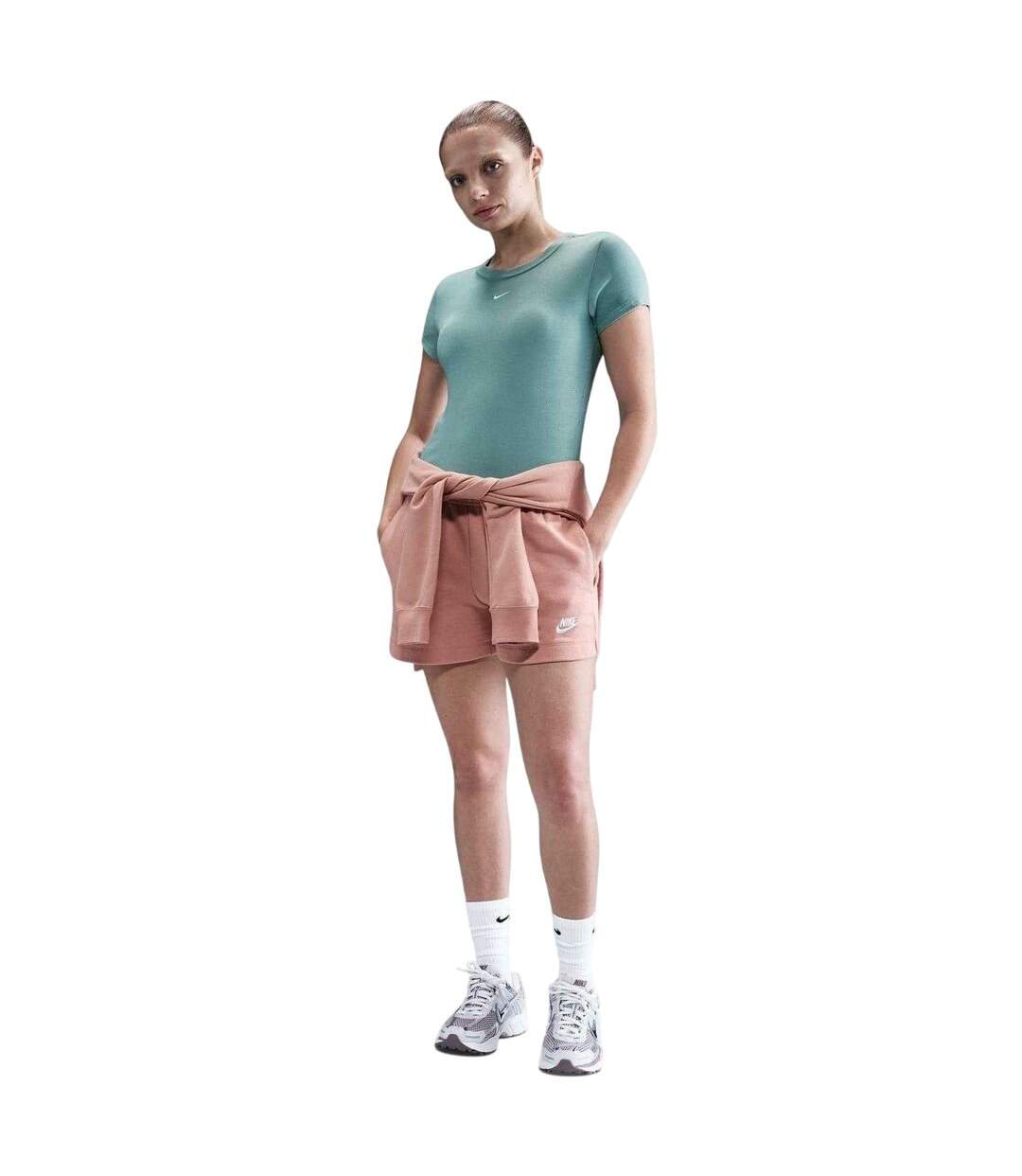 Womens/ladies Chill Swoosh Knitted Slim T-shirt Cannon Nike-1