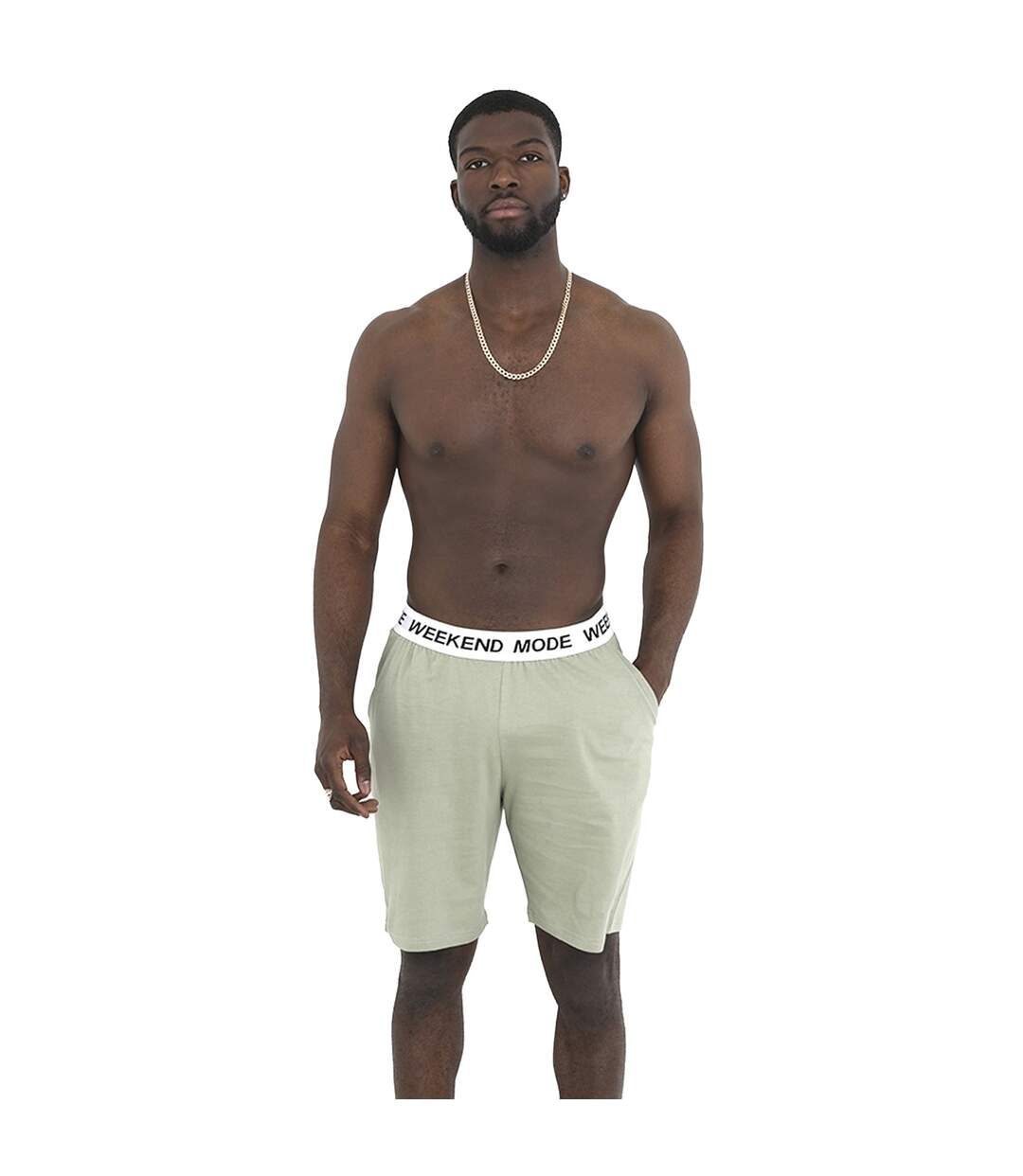 Brave Soul Mens Weekend Mode Jersey Lounge Shorts (Green) - UTUT1017-3