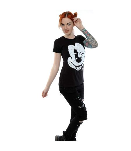 Disney T-shirt en coton à face dégradée Mickey Mouse Femme/Ladies (Noir) - UTBI30925