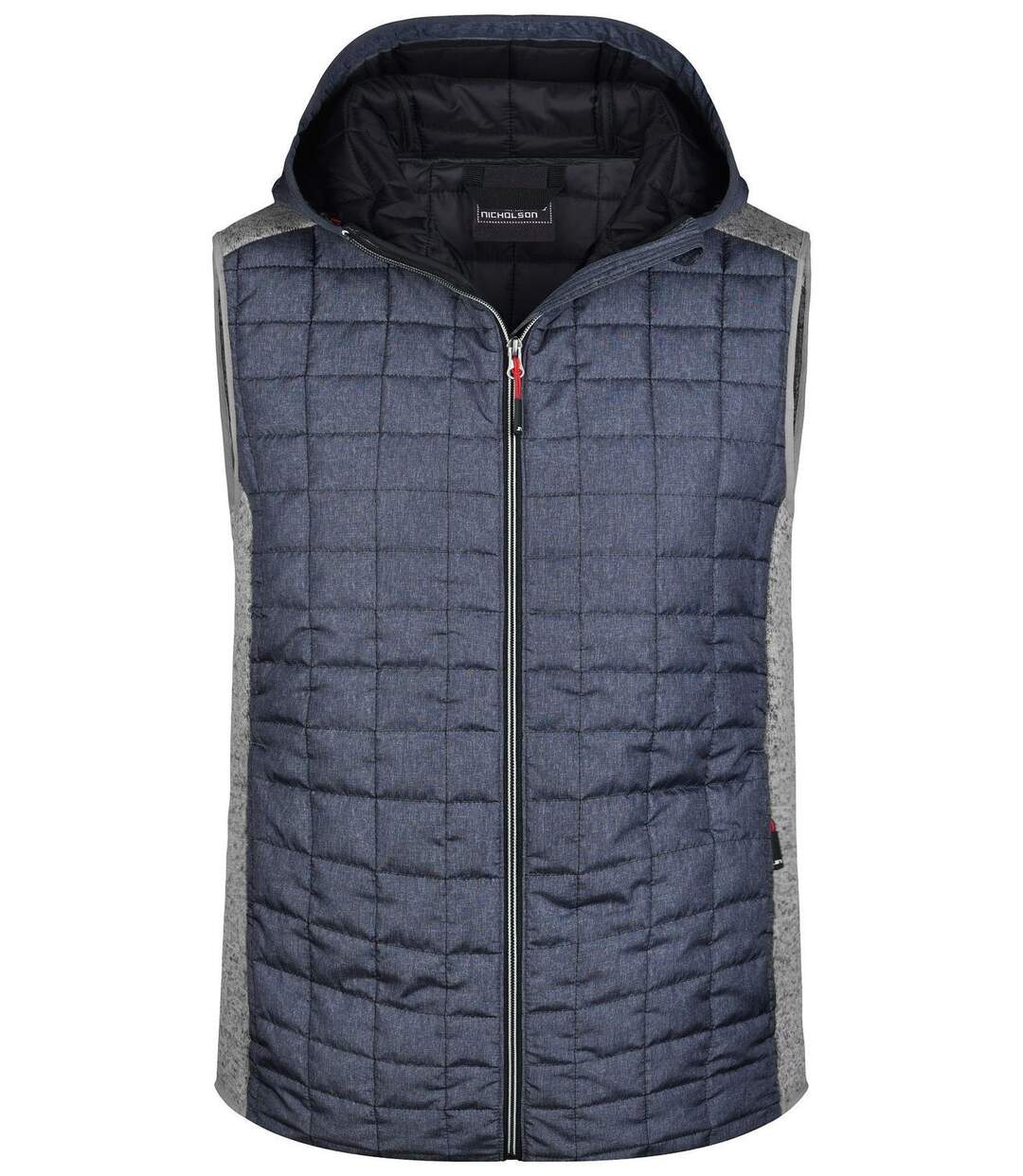 Veste tricot matelassée sans manches - homme - JN768 - gris foncé et gris clair-2