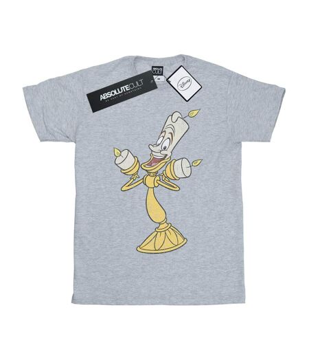 Disney - T-shirt BEAUTY AND THE BEAST LUMIERE DISTRESSED - Femme (Gris chiné) - UTBI17411