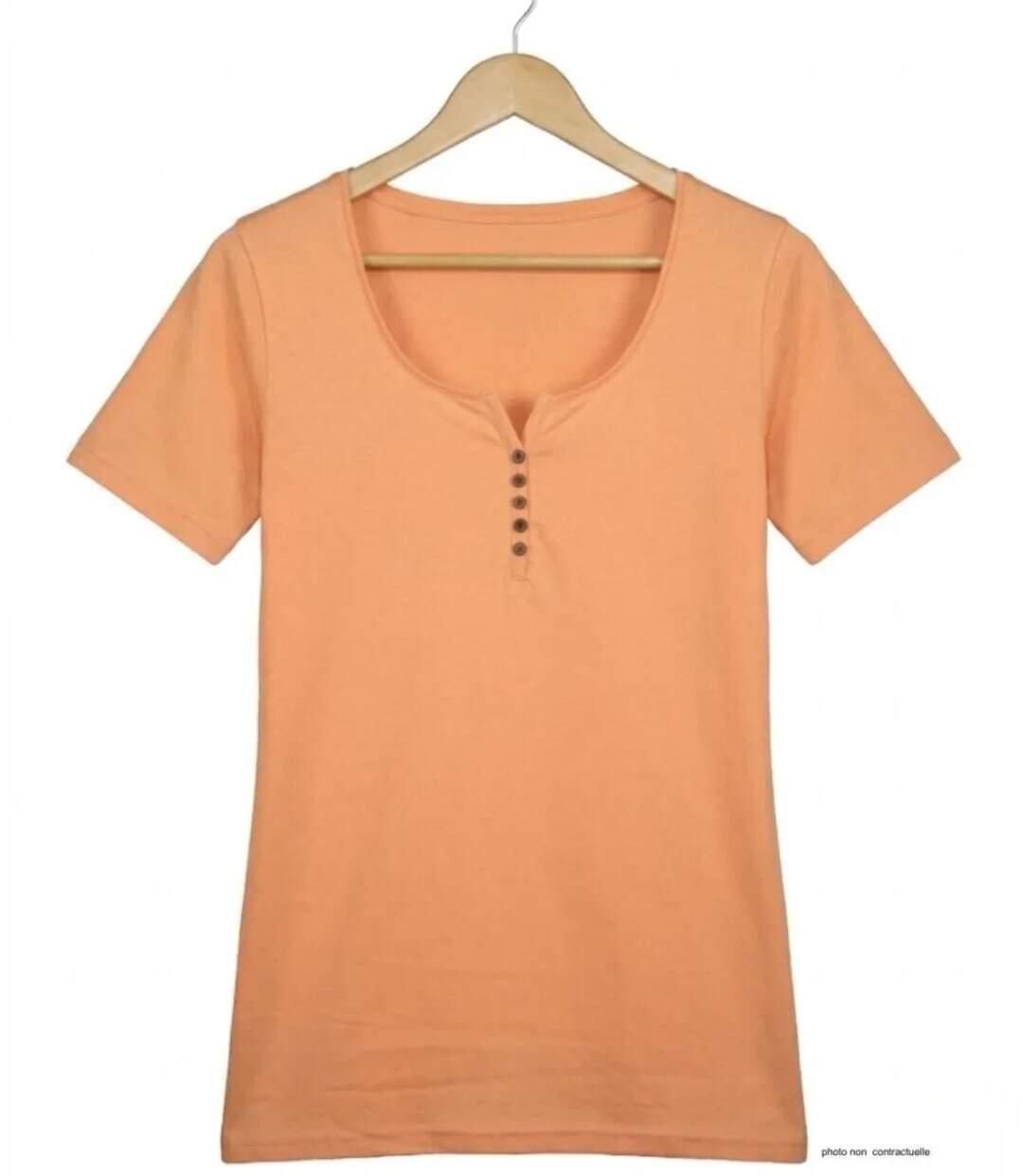 Tee-shirt MAYFLOWER DETROIT1 en coton bio : douceur et style col boutonné orange-2