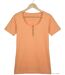 Tee-shirt MAYFLOWER DETROIT1 en coton bio : douceur et style col boutonné orange-2