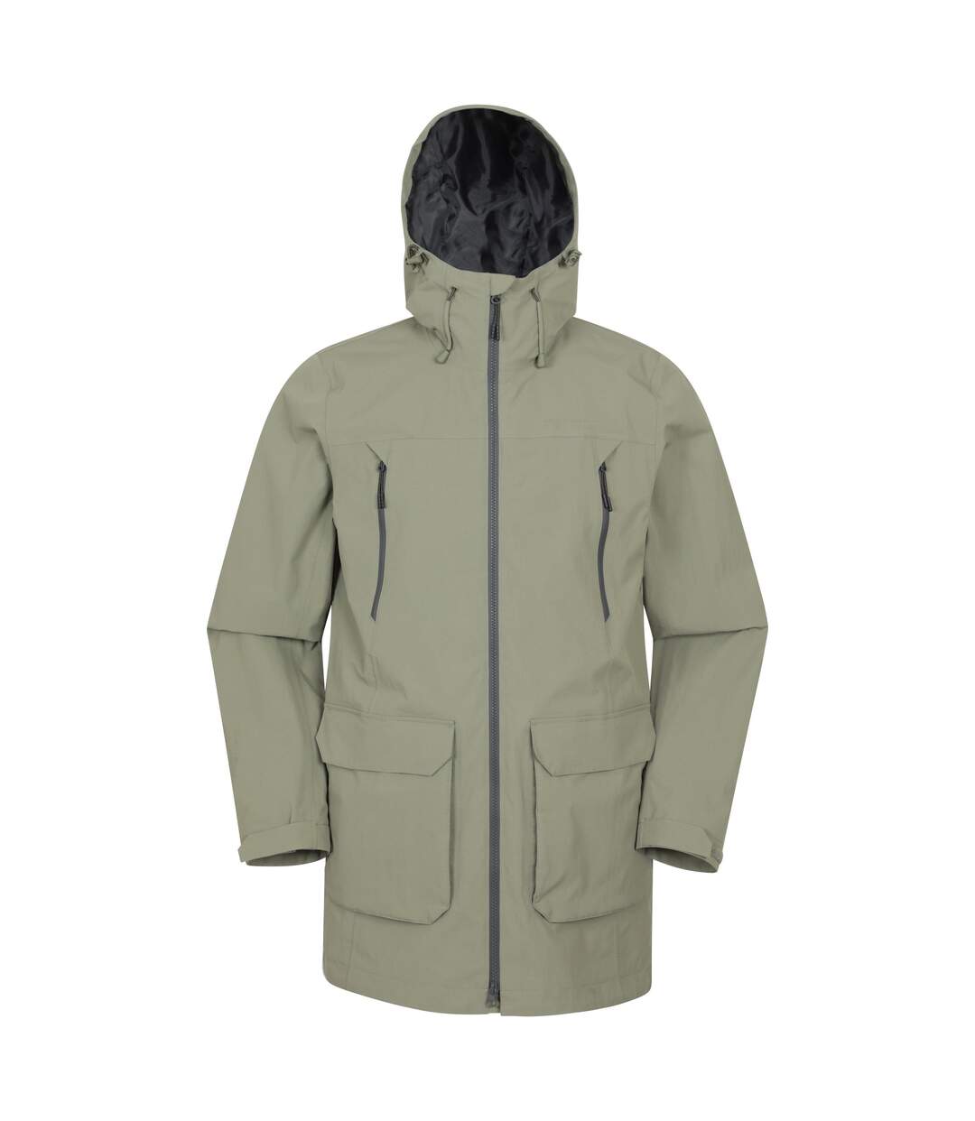 Mens Hastings Long Waterproof Jacket Pale Green Mountain Warehouse-1
