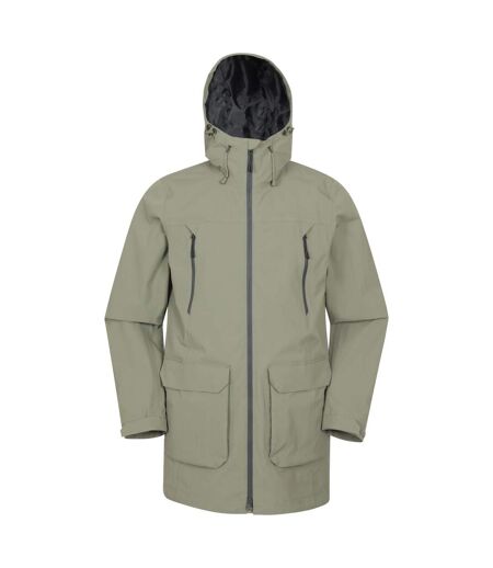 Mens Hastings Long Waterproof Jacket Pale Green Mountain Warehouse