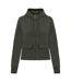 Womens/ladies full zip hoodie organic khaki Native Spirit-1