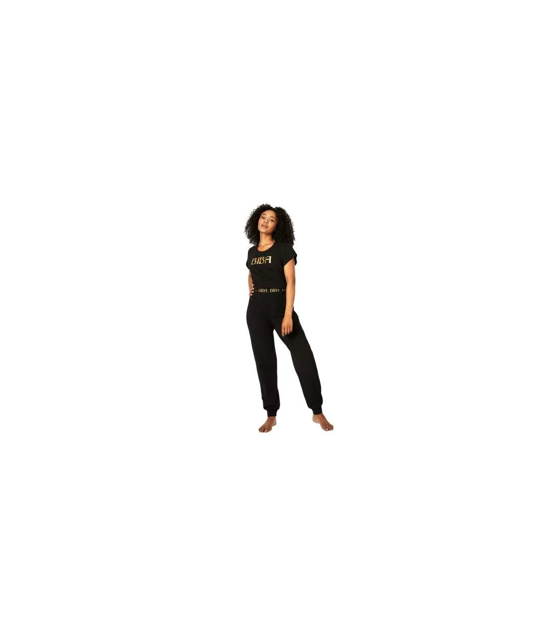 T-shirt Motif/style Logo Femme Noir Biba-1
