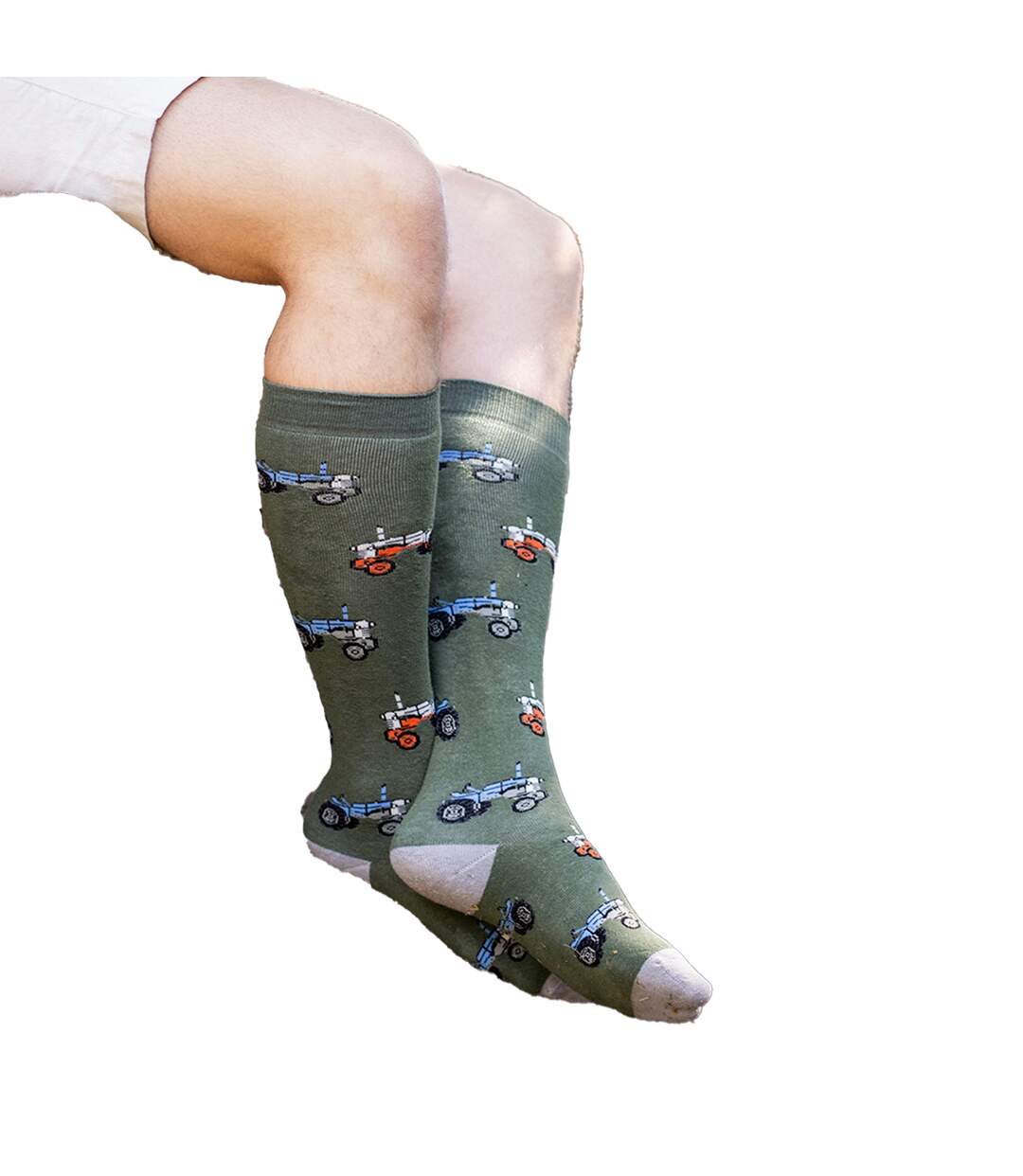 Chaussettes Motif/style Tracteur Funky Homme Vert Bartleby-3