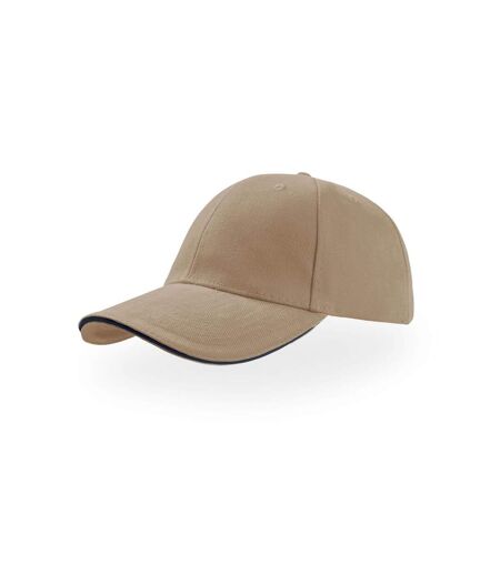 Casquette Sandwich En Coton Épais Mixte Noir Ecru Atlantis