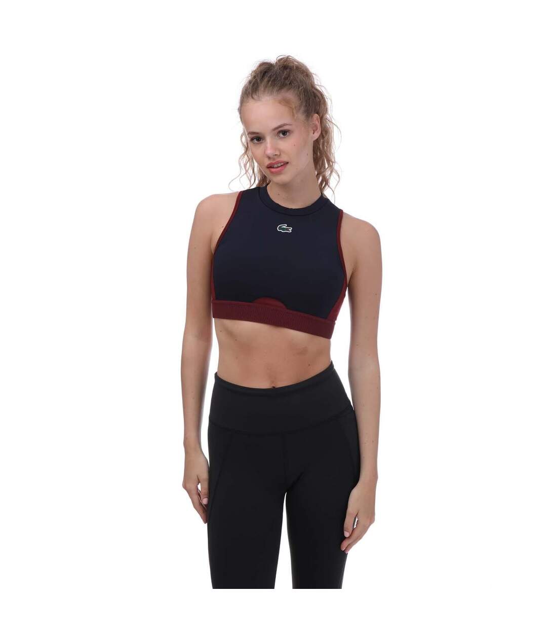 Womens/ladies Sport Stretch Sports Bra Navy Lacoste-2