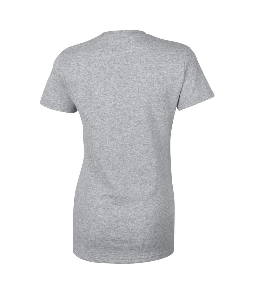 T-shirt à manches courtes coupe féminine femme gris Gildan