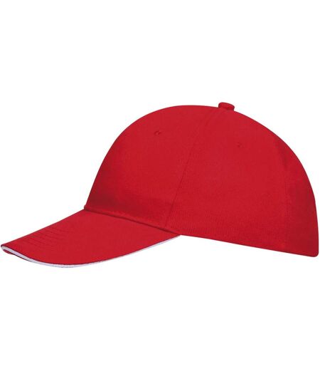 SOLS Unisex Buffalo 6 Panel Baseball Cap (Red/White) - UTPC372