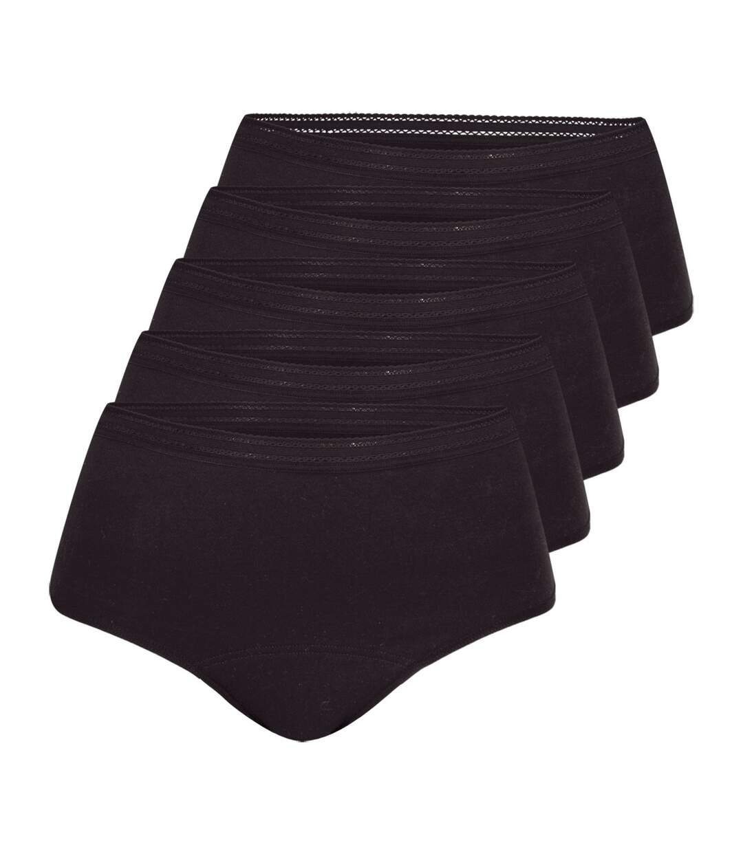 Lot de 5 culottes taille haute pour les règles femme Athena-1