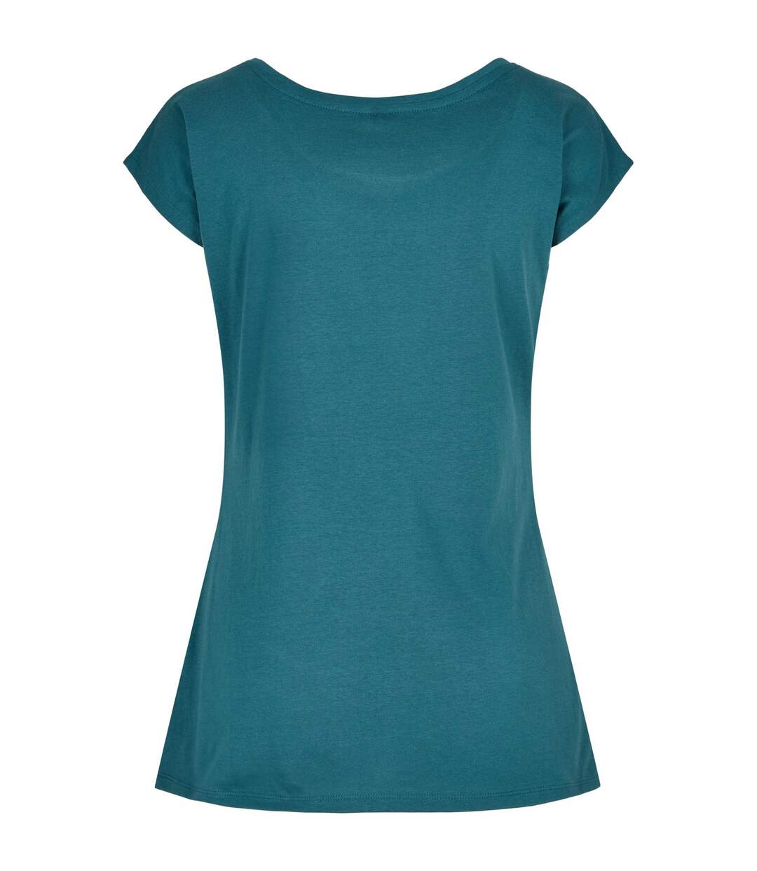 Womens/ladies Wide Neck T-shirt Teal Build Your Brand-2
