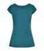 Womens/ladies Wide Neck T-shirt Teal Build Your Brand-2