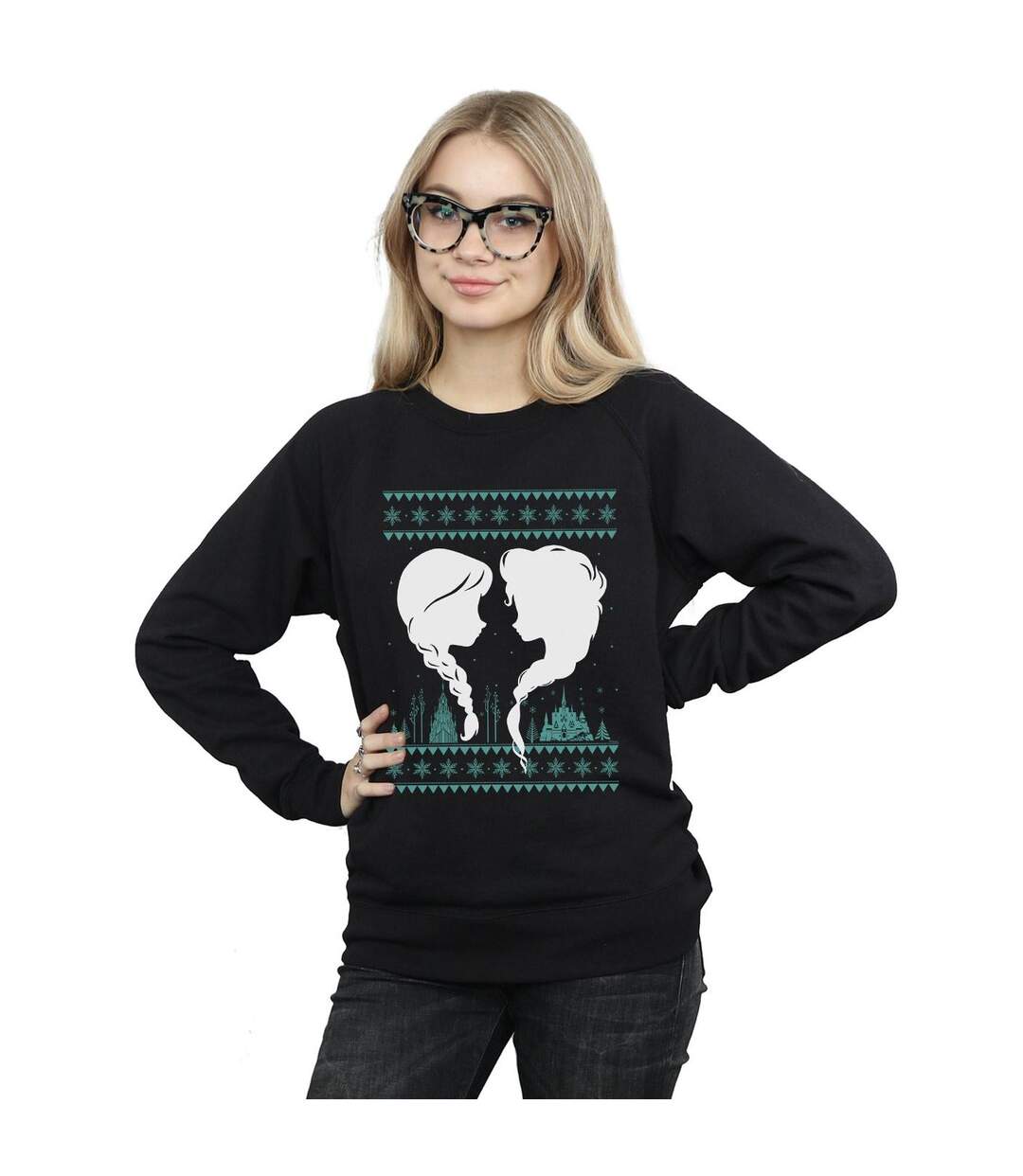 Disney Sweatshirt Frozen Christmas Sisters Femme/Femme (Noir) - UTBI19112-2