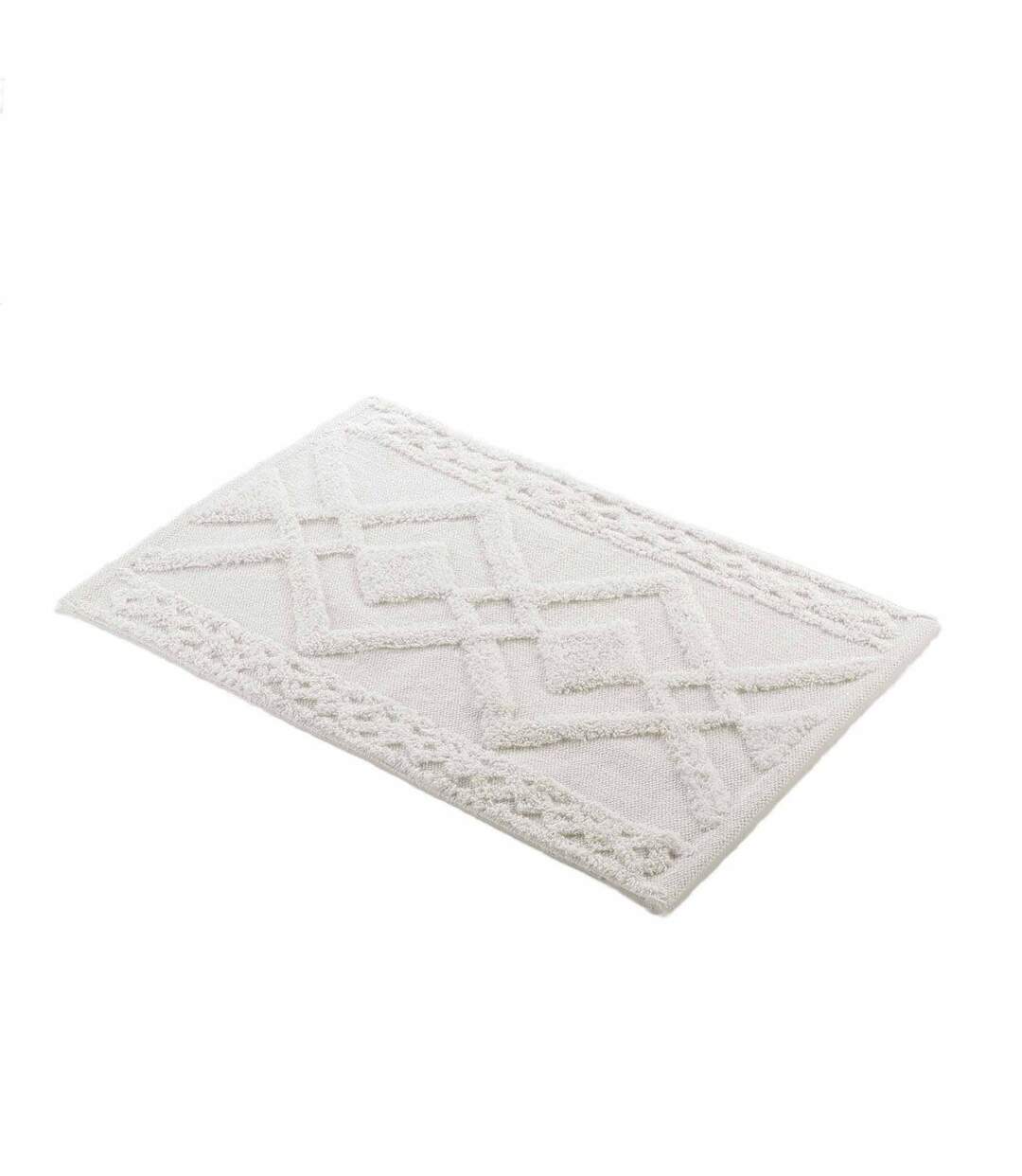 Tapis de Bain Jacquard Gladis 50x80cm Blanc-4